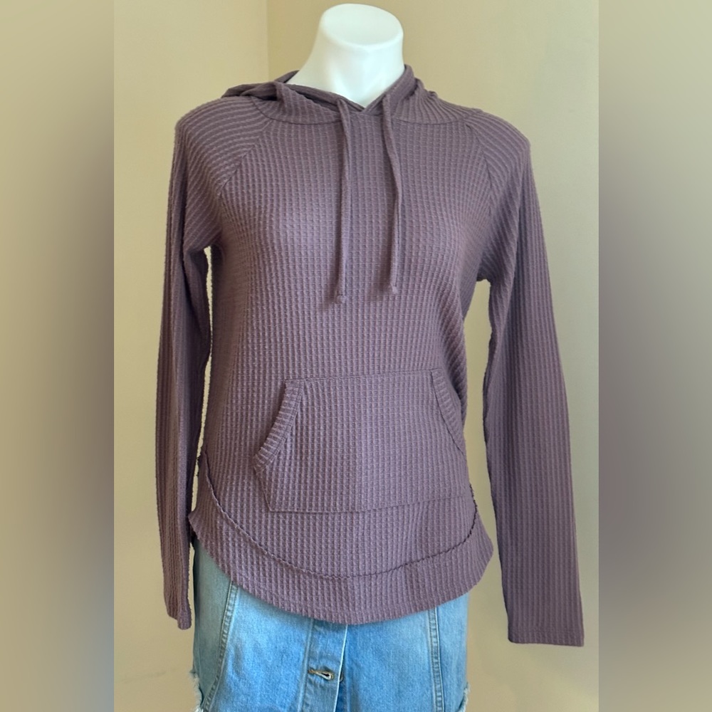 SO Pink/Purple Long Sleeves Hoodie Sweater Tie In Front Pocket Front Sz Xs.